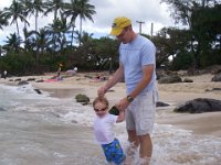 IMGP1534  Then we went to the North Shore to look for turtles at Laniakea beach. Sam got to romp in the water with Daddy!
