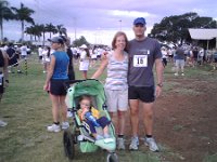 family before  Getting ready to line up. Sammy is wearing our number on his stroller.