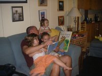 IMGP2453  Dave was a huge hit reading to Catie, Sam and Anneliese at a dinner party tonight (at Nate and Laurie's - the same great couple who always host fabulous dinners!).