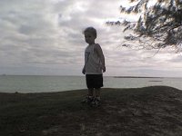 ATT00202  My little friend on a hill overlooking Kailua Beach and Flat Island.