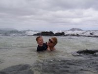 IMGP3546  Marilou enjoying the tide pools with Sam. It was VERY high tide that day!