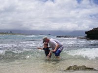 IMGP3783  Teaching Sammy how to body surf!