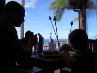 IMGP4310  Lunch after more snorkeling up at Shark's Cove.