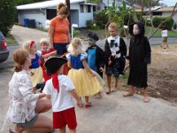 2007-10-31HawaiianHallowe'en (25)  All the neighborhood kids. Sam was really intrigued by the Frankenstein outfit. He kept a close eye on those boys, not letting them get too close!