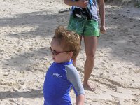 P1010085  Really strutting after riding the waves. He says "Maybe I can be a big surfer now!"