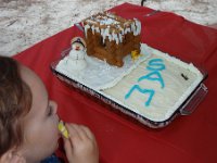 2008-01-26Sammy'sCampBirthday3yrs (17)  Yummy frosting on the 3 candle!