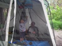 IMGP6359  Thomas checks out our tent!