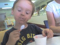 ATT00276  Yum! Ice cream at Dave's afterwards! Look at that face!