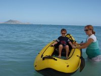 Pregnant Kayak 025  We're testing out mom's new inflatable kayak with a see-through bottom. Water was so calm we couldn't resist. No - Sam is not wearing a PFD here so I was very very (very!) careful not to take any chances. You can see we did not venture far! : Pregnant Kayak