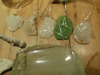 PC060014  Making ornaments out of sea glass this year. They came out really well despite this picture.