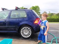PC270006  Sam and two nice elves washed cars!