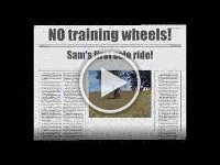 2009-Feb-21 No training wheels  Video of Sam riding with out his training wheels!!! First solo ride at Kailua Beach Park!