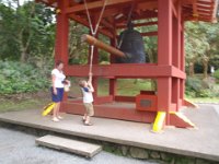 P3170086  Tough work to coordinate pulling that big wooden pole back then letting it go just at the right moment to get a big GONG without going off the platform in the opposite direction (Newton's third law?).