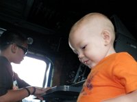 P8160061  But he did love checking out real helicopters. Ran right up to it and held his arms up for the crew member to lift him in. He is totally social and extroverted. Very funny to see how different they are. But as I remind any second-born who will listen, they are fearless this way oftentimes because they've been shown the ropes by the older child, who tends to be more cautious. Who wouldn't be fearless with big, strong Sam around to lead the way?
