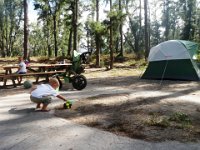 P8060012  The boys and I took a couple days off the usual routine and went "off the grid" to camp out at Bellows. We had such a great time!!! Here we are with our campsite all set up, unwinding with a little playtime.