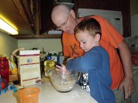 P9110005  Making buckwheat pancakes with Grandpa!