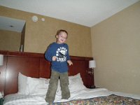 P9110027  Hotel beds are soooo good for boppin around!