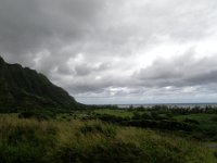 PA120034  View out to the ocean and stormy skies. Thankfully the weather really held for the most part. No downpours like there were just a mile down the road at the ranch!