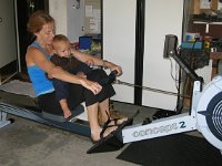 IMG 0506  Here's mom's cool rowing machine and someone who wanted to row with me :)
