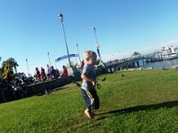 PB030040  Ben was wild at the ferry landing - running all over, almost taking a big guy out who'd been dodging him for a few steps (of course we were right there trying to run interference but he is fast!).