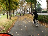 PB070014  Out for a bike ride. Looks like fall - bet you didn't think Southern California could be fall-like - sweaters, leaves and all, didya?