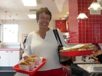 PB090103  A stop at InNOut burger! Doesn't mom look like she's dressed for the part?