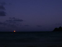 IMGP1056  A full moon rise in Lanikai! It was gorgeous down near the horizon, with a boat floating across its visage.