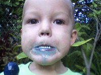 Photo-0044  Ben says this is his "skull" face - and he's licking a lollipop :)