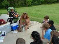 L1060094  Teaching about SUBLIMATION! (Dry ice, which is frozen carbon dioxide, goes from solid to gas - no liquid phase like water has.)