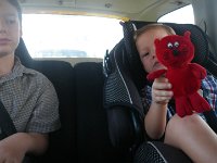 IMGP3238  That's Mr. Purrfect. You remember him. We found him in a geocache some years ago. He goes with the youngest boy to church - the boy is responsible for the cat, to teach him how to behave. Plus, when a plush toy falls, it makes no noise!
