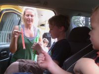 IMAG0342  Tamara, Camden's mom, handing out freeze pops after playing at her house! It is always fun to see what other moms have in their pantries! We love a good pantry raid! Tamara has a good house for that with two young boys and one teenager at home.