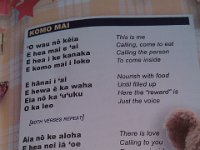 IMAG0378  Words to one of our favorite Eddie Kamae songs.