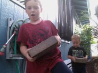 IMAG0405  A Roosevelt-era make-work project, perfect for boys. Moving extra building materials around.