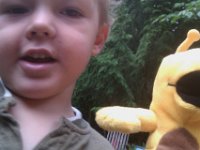 IMAG0629  Isn't there a remarkable similarity between Ben and his banana slug, Foster?