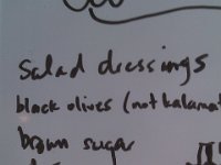 IMAG1480  My marketing list, with Decimal Dan" off to the side. He only has 1.5 pants.