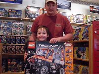 IMGP6197  Banzai! Here it is! The biggest Technic made. Over 2000 pieces. And quite a big $$ investment. Dave and I skimped on other things (like a night away together) to make room for this in the budget. Sam is still earning money toward it - $60 remaining in his share.