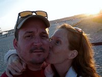 IMGP6365  My policy is sunset self-portrait smooches if you find yourself at the beach at sunset. See how I had to wrangle Dave?