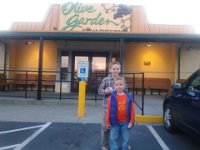 IMG 20120911 193002  Finally took Ben to a place he's wanted to go for a long time - OLIVE GARDEN! It was just as good as he'd imagined. He'd seen an ad and just thought it was an incredible place.