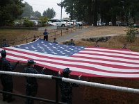 IMGP7712  At Naval Base Kitsap in Bremerton, folding the large 20x30 ft garrison flag. This is the honor guard helping me.