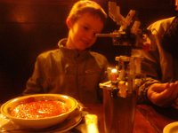 IMG 20121110 172911  Sure enough, we did meet up with Daddy! Tomato soup at Campana's in Poulsbo. A family favorite place. This is a sling shot Sam built. I was thinking it'd be funny to shoot food at another table :)