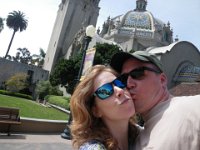 IMGP8892  Gotta have the vacation self-portrait smooch. Sorry. We are both very tired. Dave was up at 2:45 am for a drill the day before and I had an absolutely frenetic couple days on deadline before flying out.