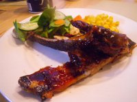IMGP8858  Pork ribs with Dave's awesome homemade marinade. Pork is from Rolling Bay Farm - local farm friend!