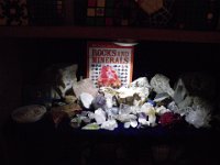 IMGP9773  New rock display shelves - velveteen on the bottom, just like the museums, with an LED light on top to make the crystals sparkle.
