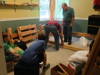 New bunk beds  Putting together new bunk beds built by a really nice man out in Port Ludlow. So much fun to know the builder. They are made with Douglas Fir, which is all around us. They're rock solid construction - deck screws and everything.