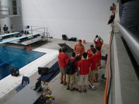 IMGP9594  This is the Jesuit Robotics team setting up. We got to talk to the guys for a while before their turn.