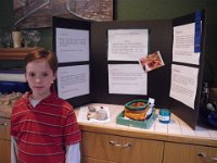 IMGP9131  Sam's science fair project: Horizons of the Earth's Crust with a diorama to show the various layers.