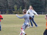 Sam's 9th flag football party 044  Luke has the ball right now. : Sam's 9th flag football party