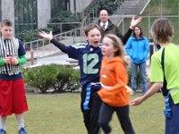 Sam's 9th flag football party 057  Sam says he was unhappy with a call in this shot! : Sam's 9th flag football party