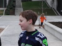 Sam's 9th flag football party 094  Nice birthday jersey, buddy! Go Hawks! : Sam's 9th flag football party