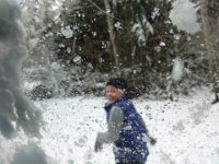 DSC00654  Ben really enjoyed nailing the truck with big snowballs!